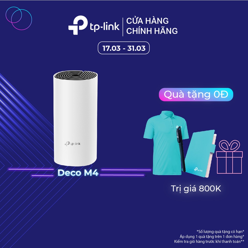 Hệ Thống Wifi Mesh TP-Link Deco M4 (1-pack) Chuẩn AC 1200Mbps Dành Cho Gia đình