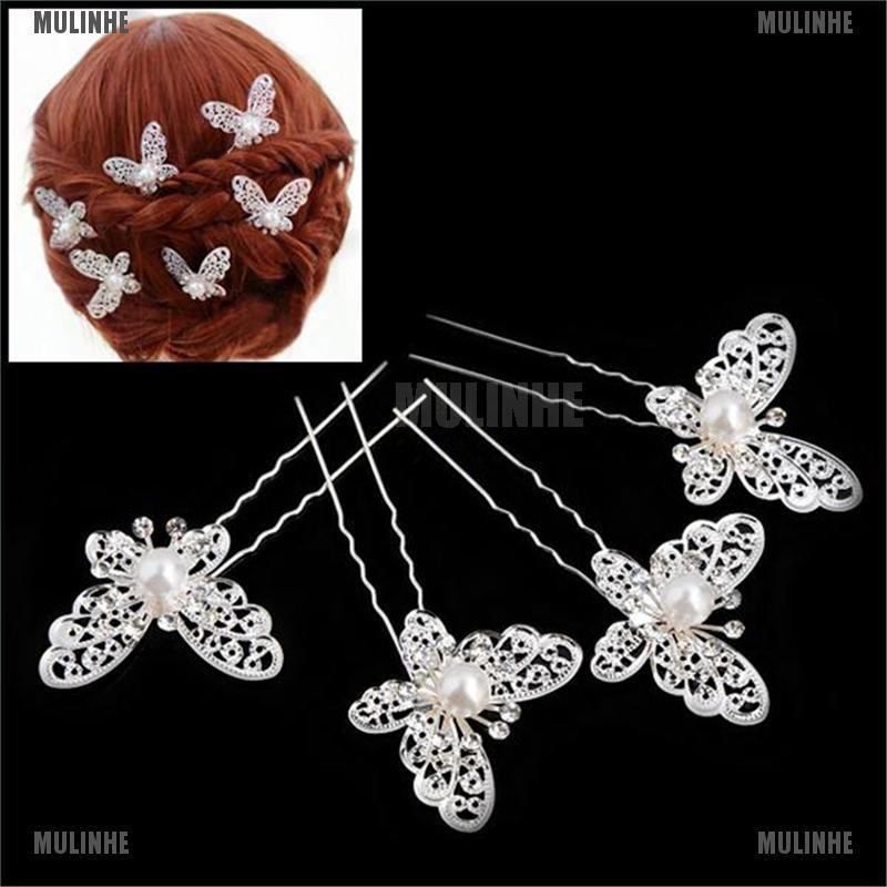 (MớI) Trâm CàI TóC HìNh BướM ĐíNh Đá Xinh XắN
