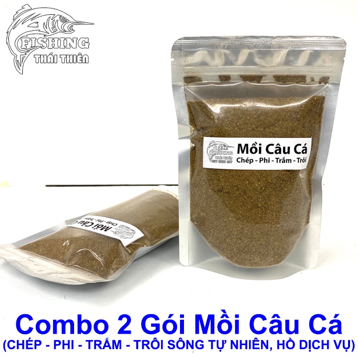 Combo 2 Gói Mồi Câu Cá Chép, Rô Phi, Trắm, Trôi Sông Tự Nhiên, Hồ Dịch Vụ