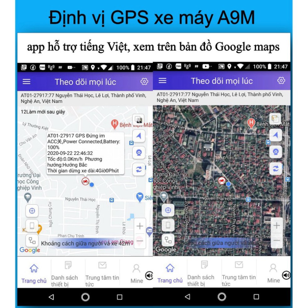 GIÁ BÁT HỦ Định vị GPS Tracking A9M sử dụng cho ô tô xe máy có phần mềm Tiếng Việt GIÁ BÁT HỦ