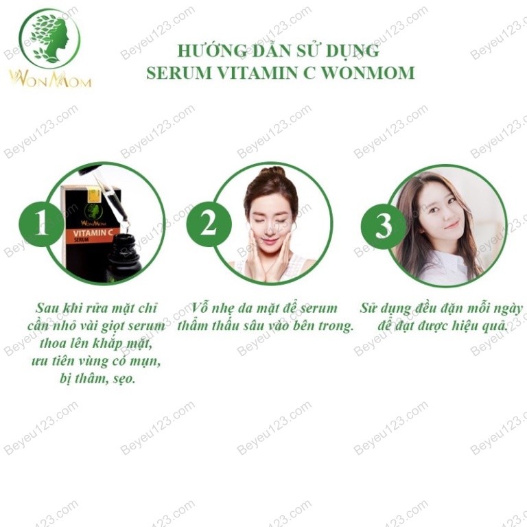Serum vitamin C Wonmom 20ml - dưỡng trắng da mặt, giảm thâm, nám - Việt Nam