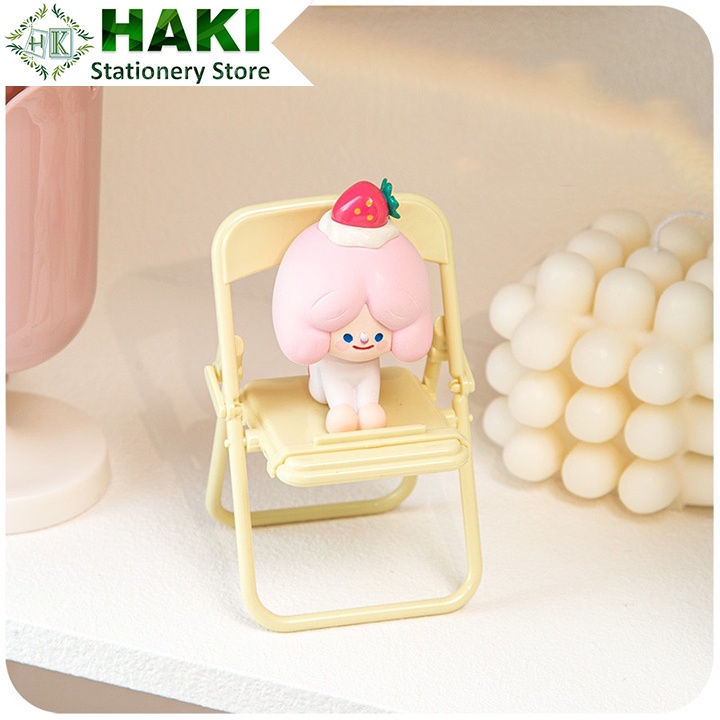 Giá đỡ điện thoại hình ghế đẩu HAKI có thể gấp gọn để bàn đa chức năng nhiều màu tùy chọn