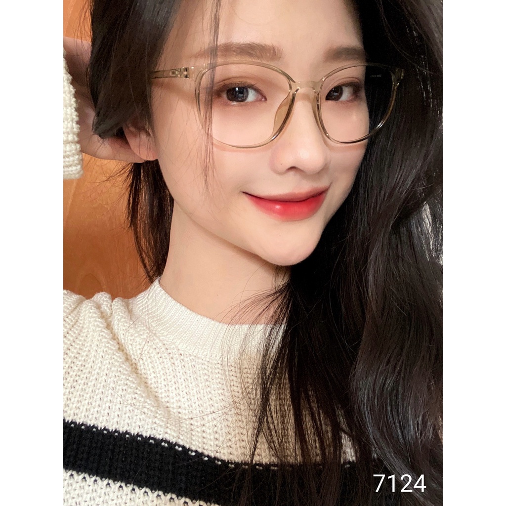 Mắt kính gọng tròn nữ LILYEYEWEAR nhựa dẻo thanh mảnh màu sắc thời trang 7124