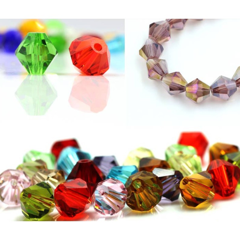 Set 100 Hạt Cườm Thuỷ Tinh 4mm Dùng Làm Trang Sức Diy