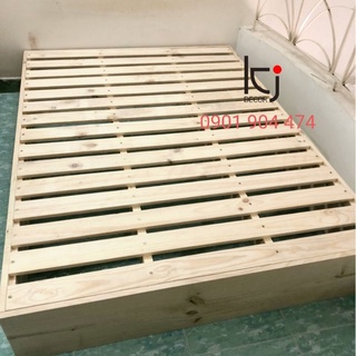 [Mã LIFEBKA5 giảm 10% tối đa 1 Triệu đơn 500k] [KID118] - GIƯỜNG HỘP GỖ THÔNG SIZE 2.2*2M CAO 20CM