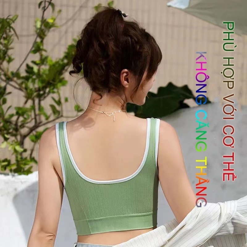 (Giá Thấp) Áo Ngực Thể Thao Mềm Mỏng Thoáng Khí Có Thể Tháo Rời Cho Nữ