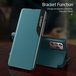 Leather Smart Window View Flip Magnet Cover Stand Book Case For Samsung Galaxy Note 20 ultra Note10 10 Lite plus