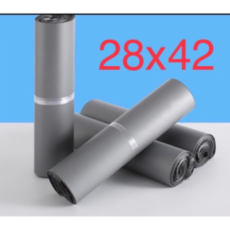 Túi gói hàng niêm phong size 28x42 màu ghi xám