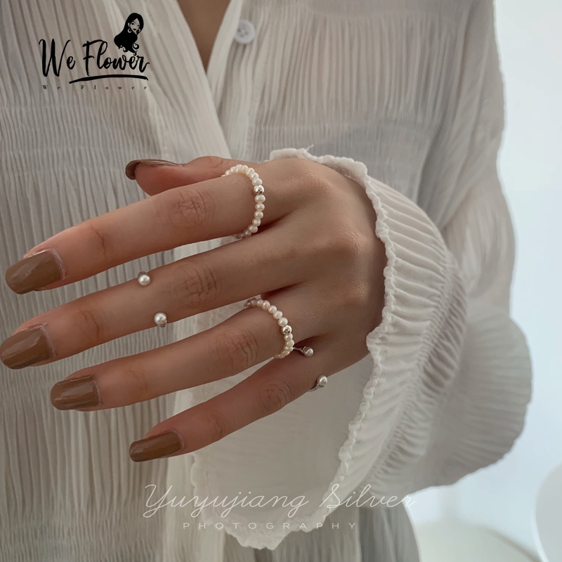 Nhẫn We Flower đính hạt ngọc trai giả thời trang cho nữ