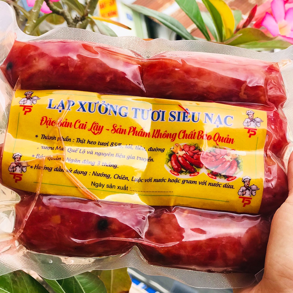 Lạp xưởng tươi chính gốc Cai Lậy túi 500gram, nạc nhiều chất lượng