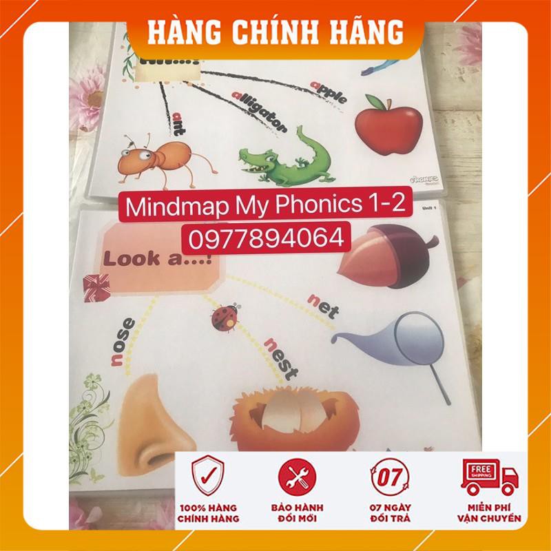 Mindmap My phonics 1-2 ☘ Tranh A3- ép plastic bền đẹp💯giáo cụ luyện nói Tiếng Anh