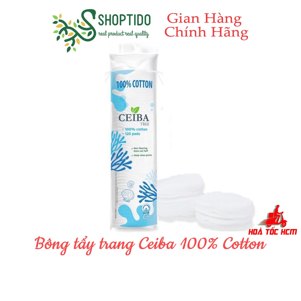 Bông Tẩy Trang Ceiba 100% Chất Liệu Cotton Organic 120 - 140 miếng NPP Shoptido