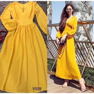 Đầm vàng maxi