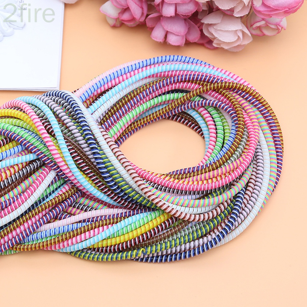 Dây quấn bảo vệ cáp sạc điện thoại để bàn bằng TPU 3 màu dài 1.5m