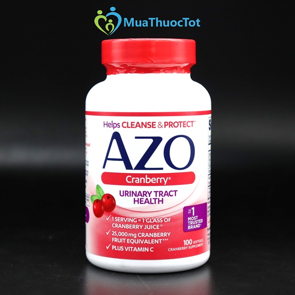 Azo Cranberry 25000mg - Viên Uống Hỗ Trợ Bàng Quang Và Tiết Niệu 100 Viên
