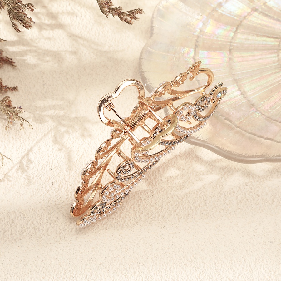 Kẹp Tóc Kim Loại Đính Ngọc Trai Giả Thời Trang Nữ 10.5cm