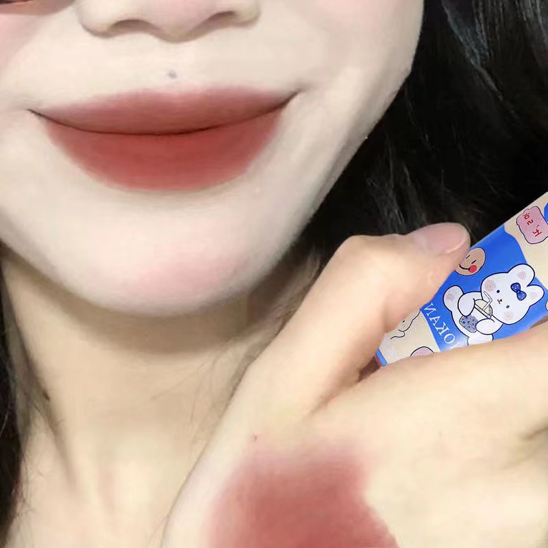 Son Môi Dạng Lỏng Chống Dính Cốc Lâu Trôi Thiết Kế Vỏ Hình Hoạt Hình Dễ Thương