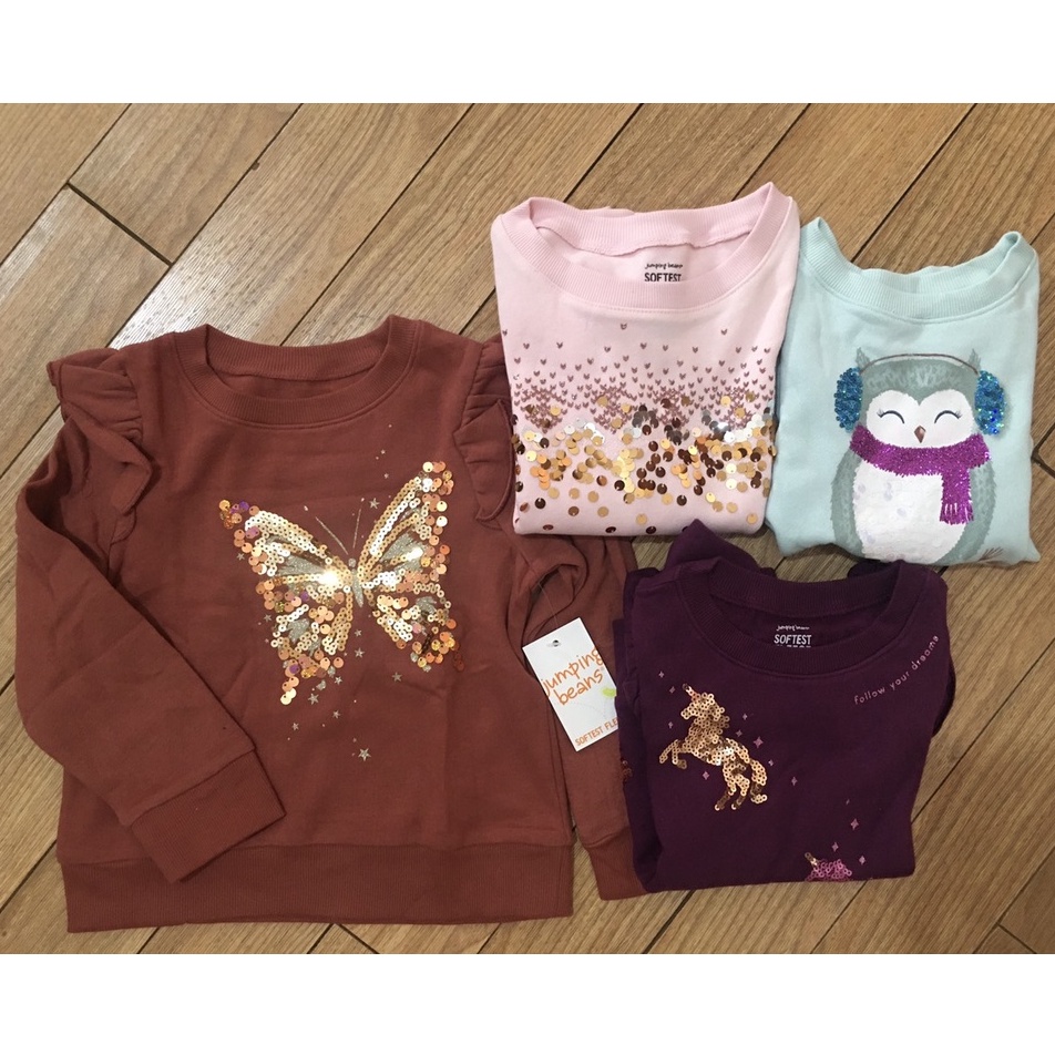 Áo dài tay bé gái / áo nỉ bông dài tay bé gái jumping beans 4- 8 tuổi