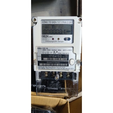 Công tơ điện tử 1 pha  Gelex Emic 5A sản phẩm có giấy kiểm định chất lượng và được kẹp chì theo đúng tiêu chuẩn VN