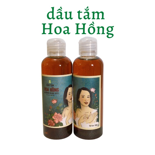 Dầu tắm Hoa Hồng Sinh Dược_ Green Farm dầu tắm giúp cơ thể mềm mịn hơn
