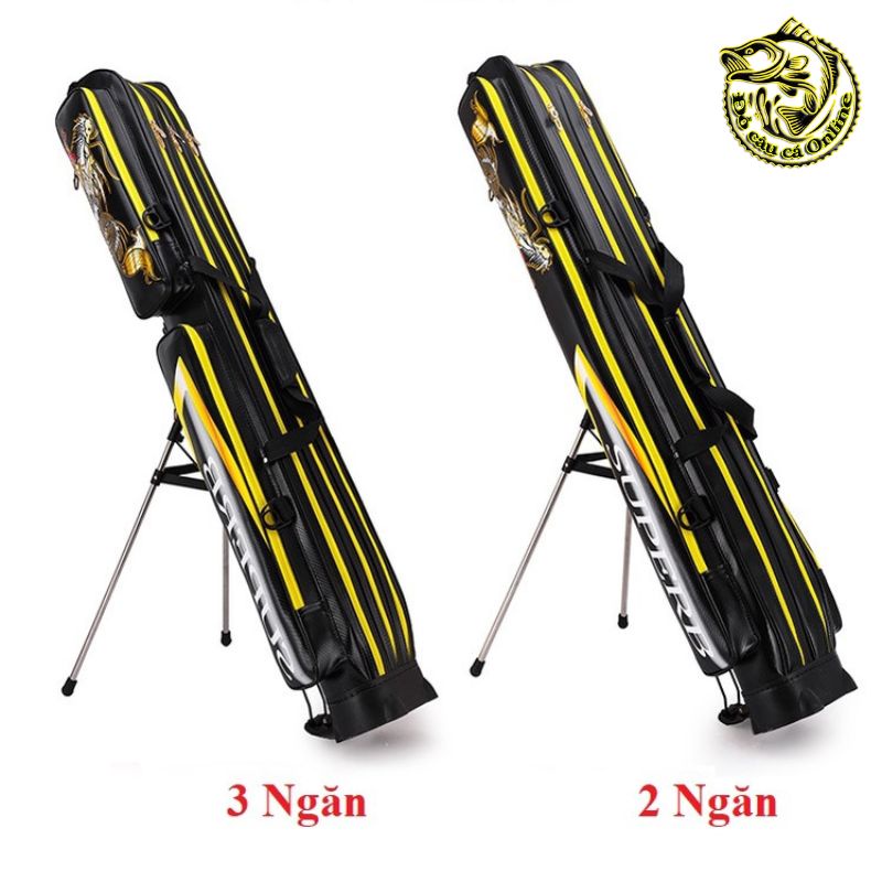 Bao Đựng Cần Câu Đài 1m25 Super Dragon 3 Ngăn Phụ Sức Chứa Lớn Có Giá Đỡ Cao Cấp TDC12