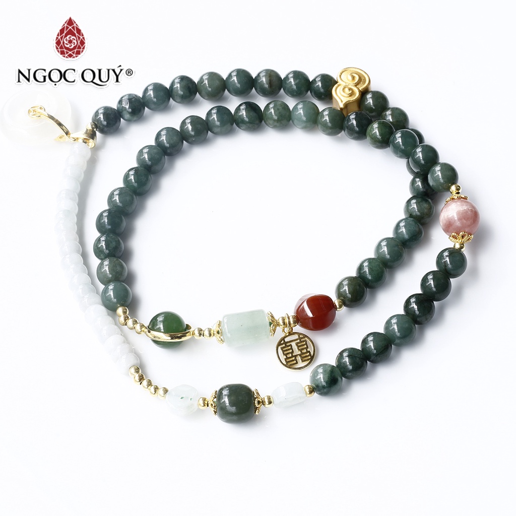 Vòng CT 3 line phối charm bạc mạ vàng - Ngọc Quý