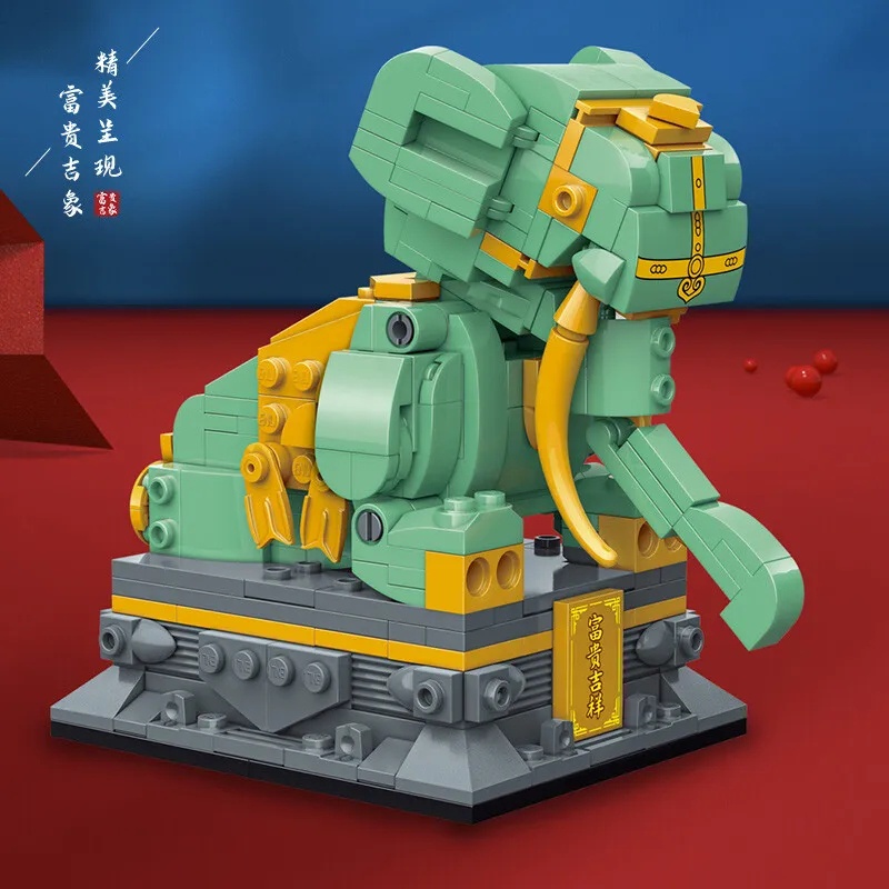 Bộ Đồ Chơi Lắp Ráp Hình Chú Voi Phong Cách Trung Hoa Cho Bé