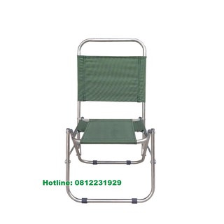 GHẾ XẾP LƯNG THẤP VẢI BỐ 3 MẢNH MÀU XANH