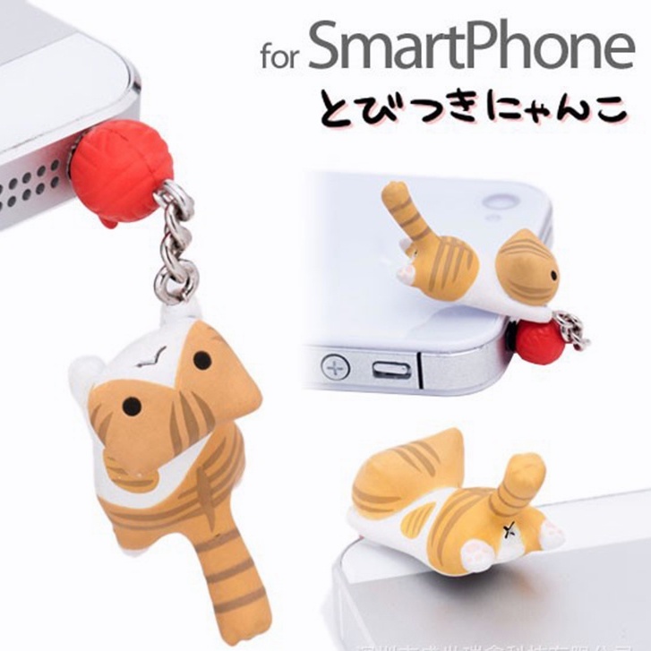 Nút Bịt Giắc Tai Nghe 3.5mm Chống Bụi Hình Mèo May Mắn Siêu Dễ Thương