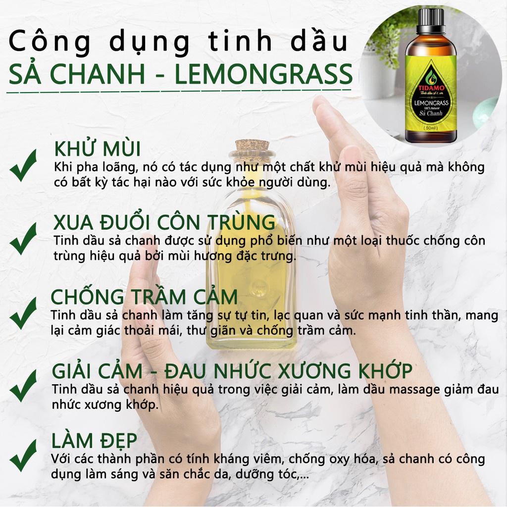 Tinh dầu Sả Chanh Ấn Độ nguyên chất 50ML 100ML 10ML