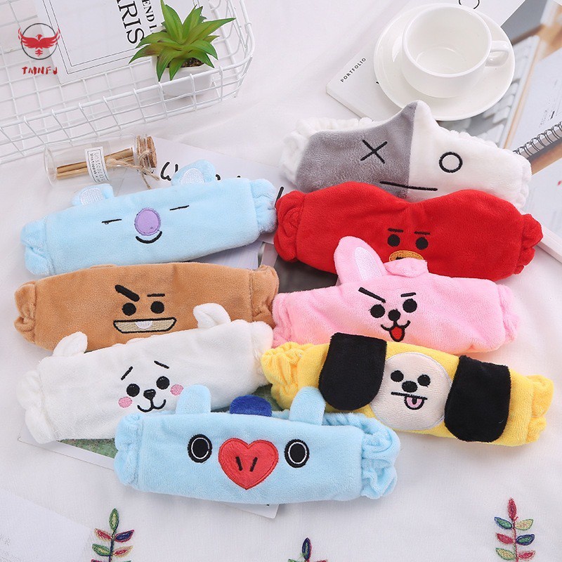 Băng Đô Rửa Mặt / Trang Điểm Co Giãn In Hình Bt21 Dễ Thương