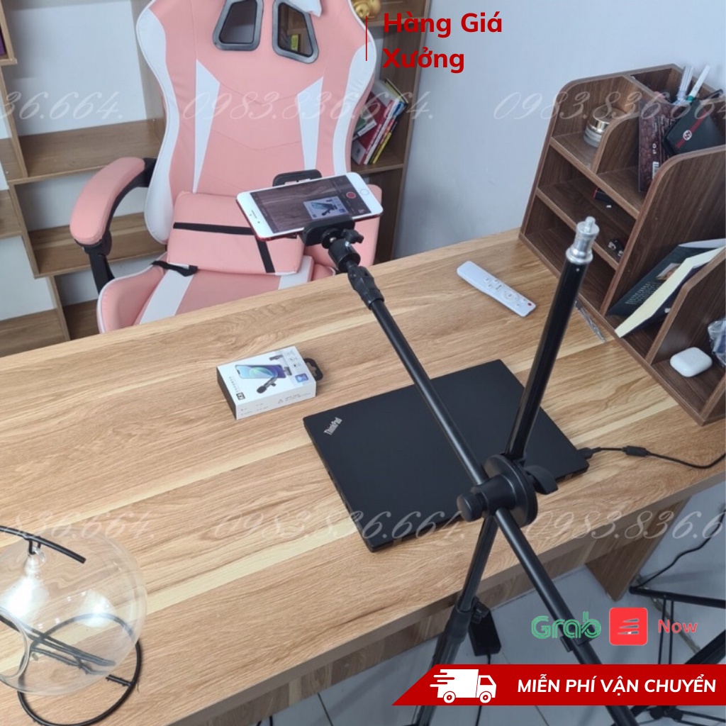 Bộ quay video review, 2 kẹp kèm giá đỡ điện thoại để bàn