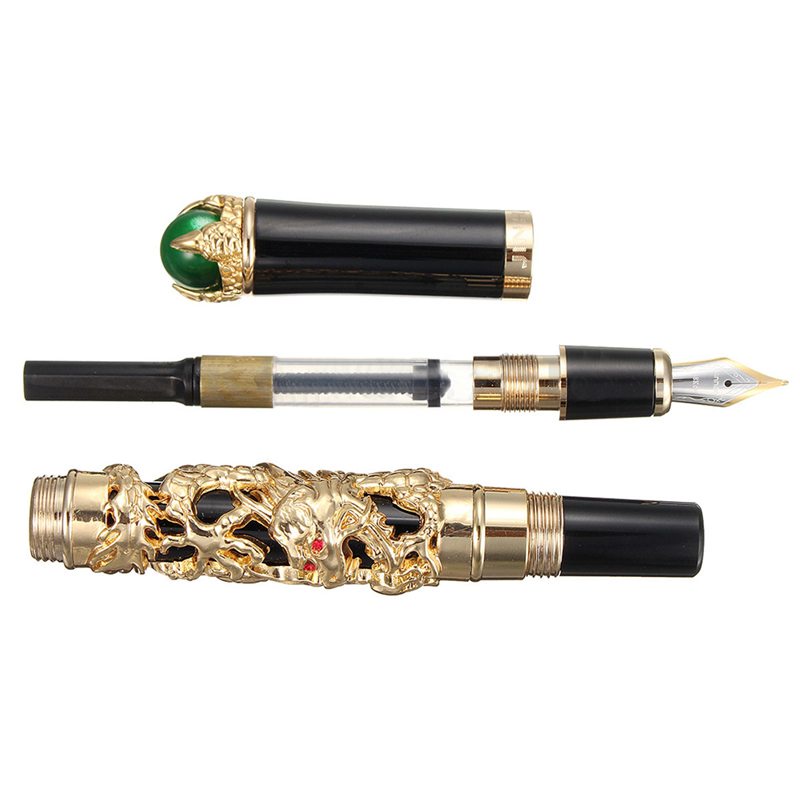 Bút Máy JINHAO 18KGP Ngòi 0.5mm In Hình Rồng Vàng Sang Trọng