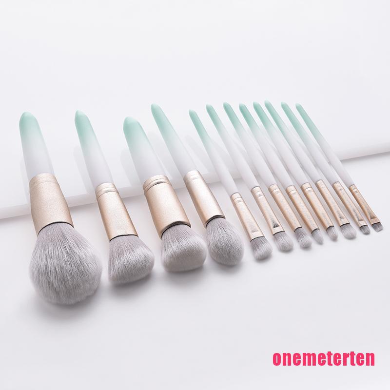 12pcs Gradient Handle Foundation Contour Eye Shadow Eyebrow Make Up Brush