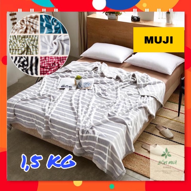 Chăn Tuyết MUJI ⚡️CHUẨN CÂN⚡️kích thước 2m2m3, nặng 1,5kg