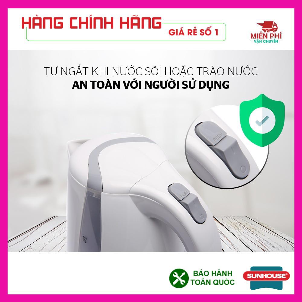 ẤM SIÊU TỐC, BÌNH ĐUN SIÊU TỐC SUNHOUSE SHD1300, 1,8 LÍT, NHỰA CHỊU NHIỆT SIÊU BỀN, BẢO HÀNH TOÀN QUỐC 1 NĂM