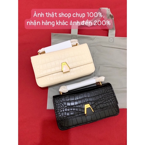 Túi PPrr da rắn khoá cài dây full xích size 19 kèm ảnh thật của shop