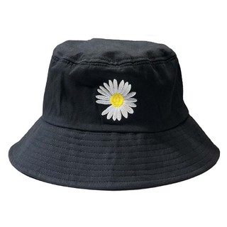 [ BEST SELLER ] Nón Bucket, Mũ Vành Tròn Thêu Hoa Cúc ĐEN S006