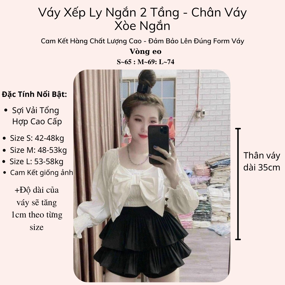 Chân Váy Xòe 2 Tầng Giá Rẻ Cao Cấp Loại 1 Freeship Chân Váy Xếp Li Ngắn Nữ Chất Đũi Kèm Lót 2 Màu Siêu Hót có Ảnh Thật