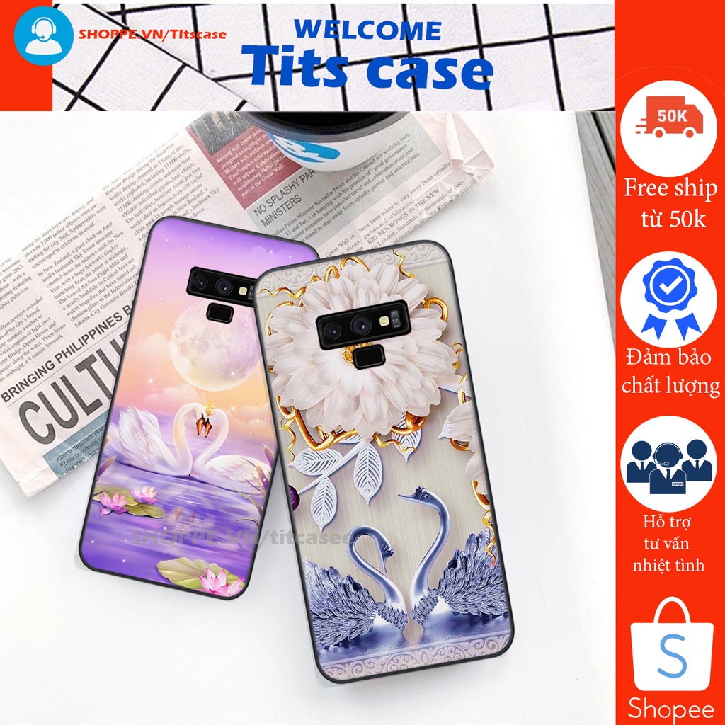 Ốp lưng Samsung Galaxy NOTE 9 in hình thiên nga,hoa may mắn, đặc sắc ĐỘC - LẠ - BỀN