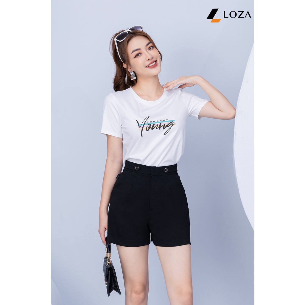 Áo phông in chữ Young chất liệu Cotton Compact form vừa LOZA - VT702108