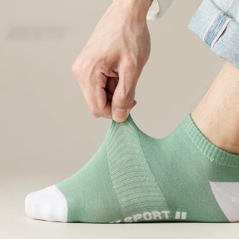 Set 8 Đôi Tất Vớ nam cổ ngắn cao cấp SPORT khử mùi kháng khuẩn chống hôi chân , màu sắc đa dạng HA-06