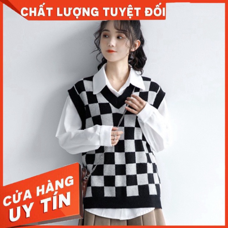 Áo Gile Len Caro, Áo Gile Hàn Quốc Kiểu Dáng Đơn Giản Cá Tính Hàng Quảng Châu Cực Hót - Hàng nhập khẩu