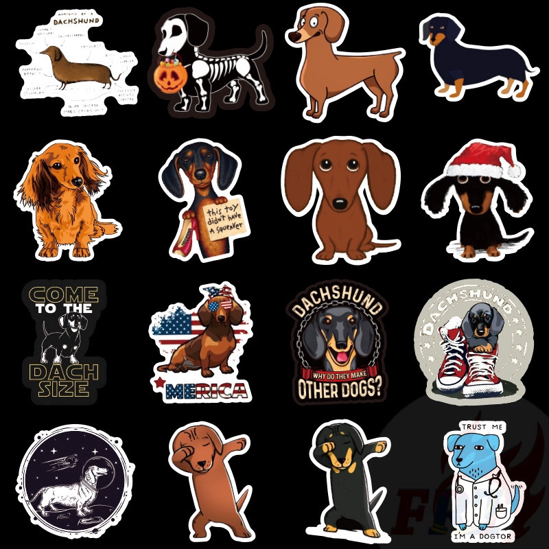 ❉ Dachshund Series 01 - Cute Pets Dogs Stickers ❉ 50Pcs/Set DIY Fashion Mixed Luggage Laptop Skateboard Doodle Decals Stickers