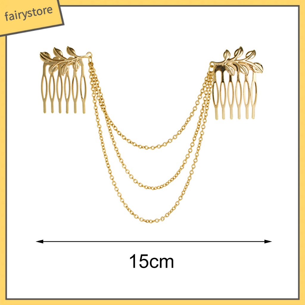 Lược cài tóc hình chiếc lá đính đá thời trang thanh lịch dành cho nữ