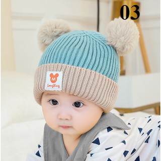 Mũ len bông siêu cute cho bé từ 6 - 36 tháng