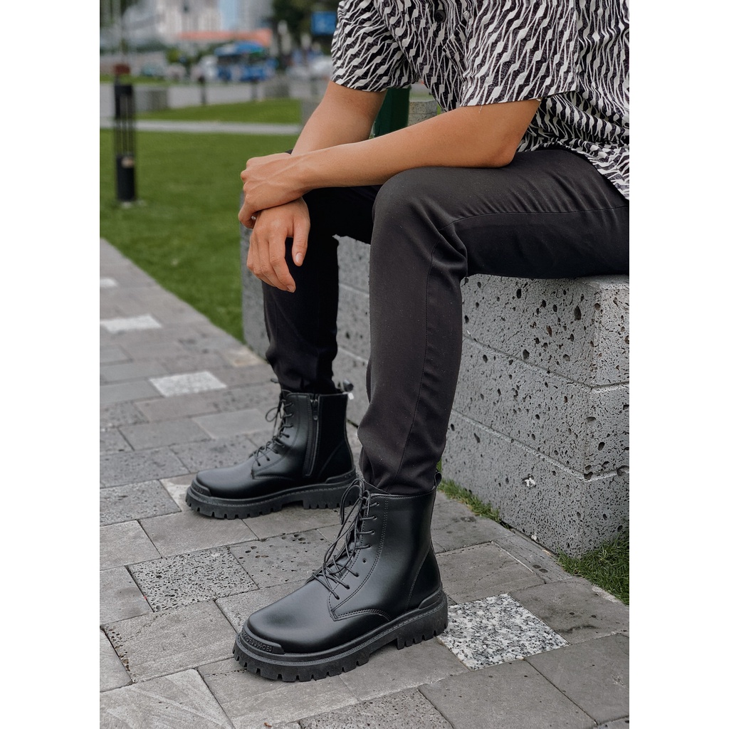Giày combat boots nam tăng chiều cao cool ngầu cá tính mạnh 2022