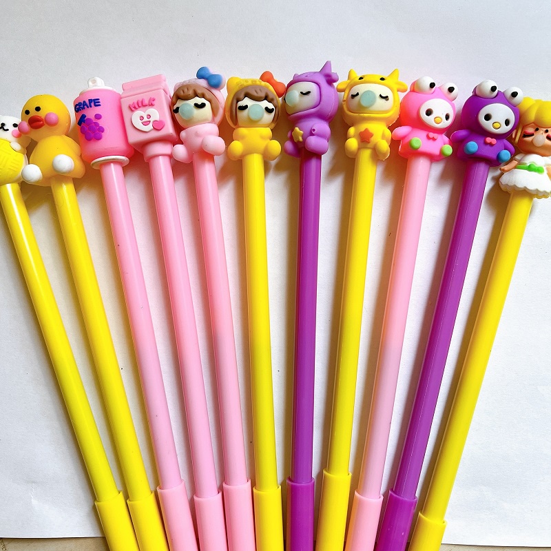 Bút mực tím cute hình đầu thú siêu dễ thương