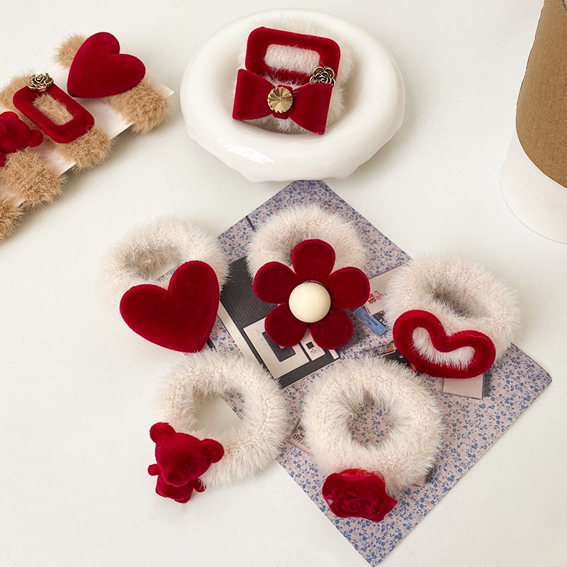 Dây cột tóc hình nơ bằng nhung dễ thương xinh xắn dành cho nữ