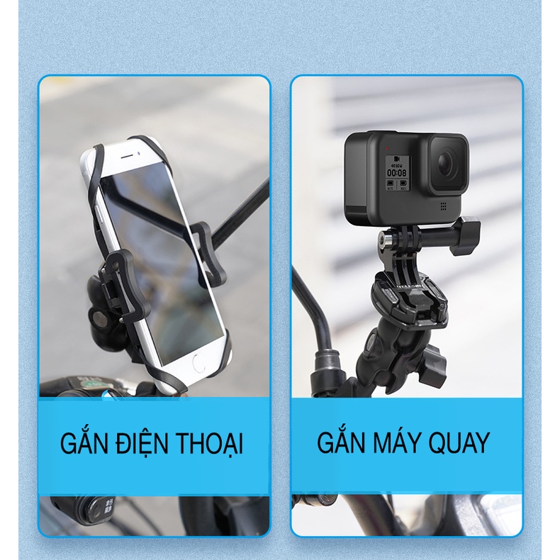 Mount đế gắn GoPro lên kính chiếu hậu xe máy Telesin - Phụ Kiện cho GoPro, Sjcam, Yi Action, Osmo Action